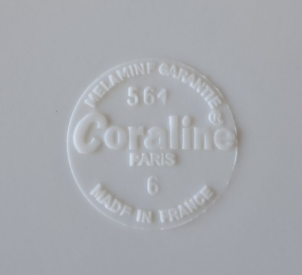 lot de 6 soucoupes en plastique m&eacute;lanine bateaux coraline 