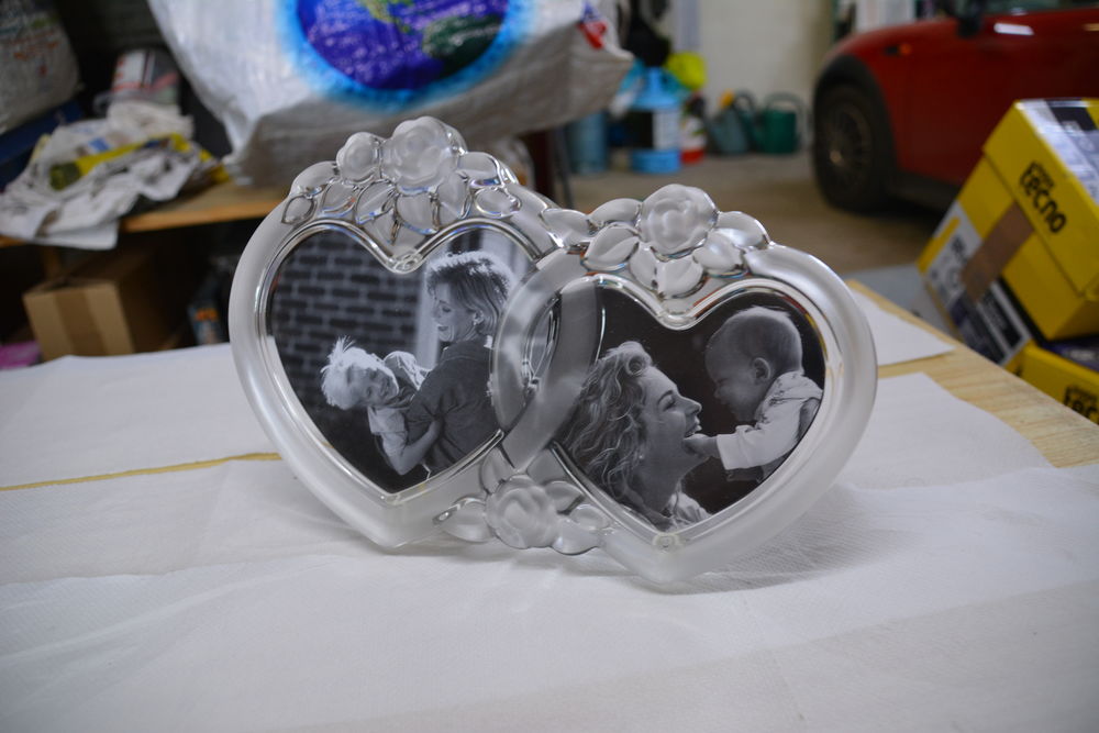 cadre photo en verre sp&eacute;cial coeur Décoration