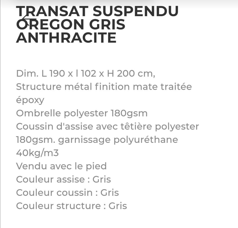 Transat supendu Jardin