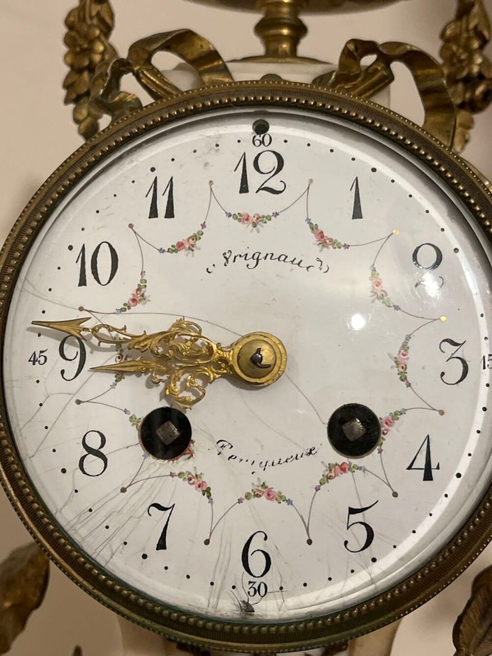 Superbe garniture de chemin&eacute;e Louis XVI ? Pendule + 2 cand&eacute;l Décoration