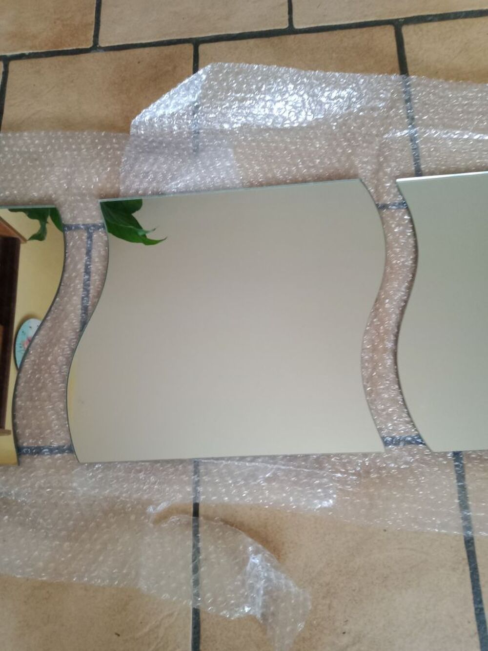 Miroir vagues 4 plaques avec quincaillerie Décoration