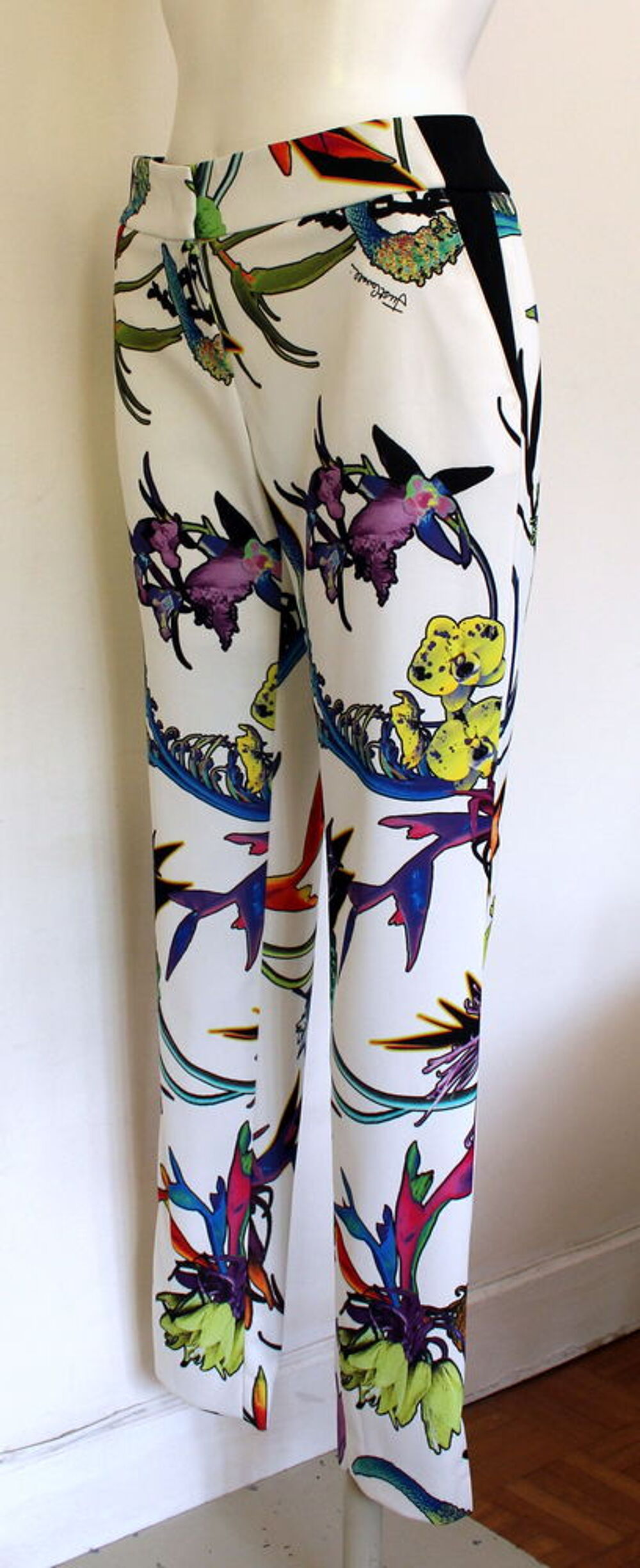 Pantalon fleuri CAVALLI T.36 Fr Vtements