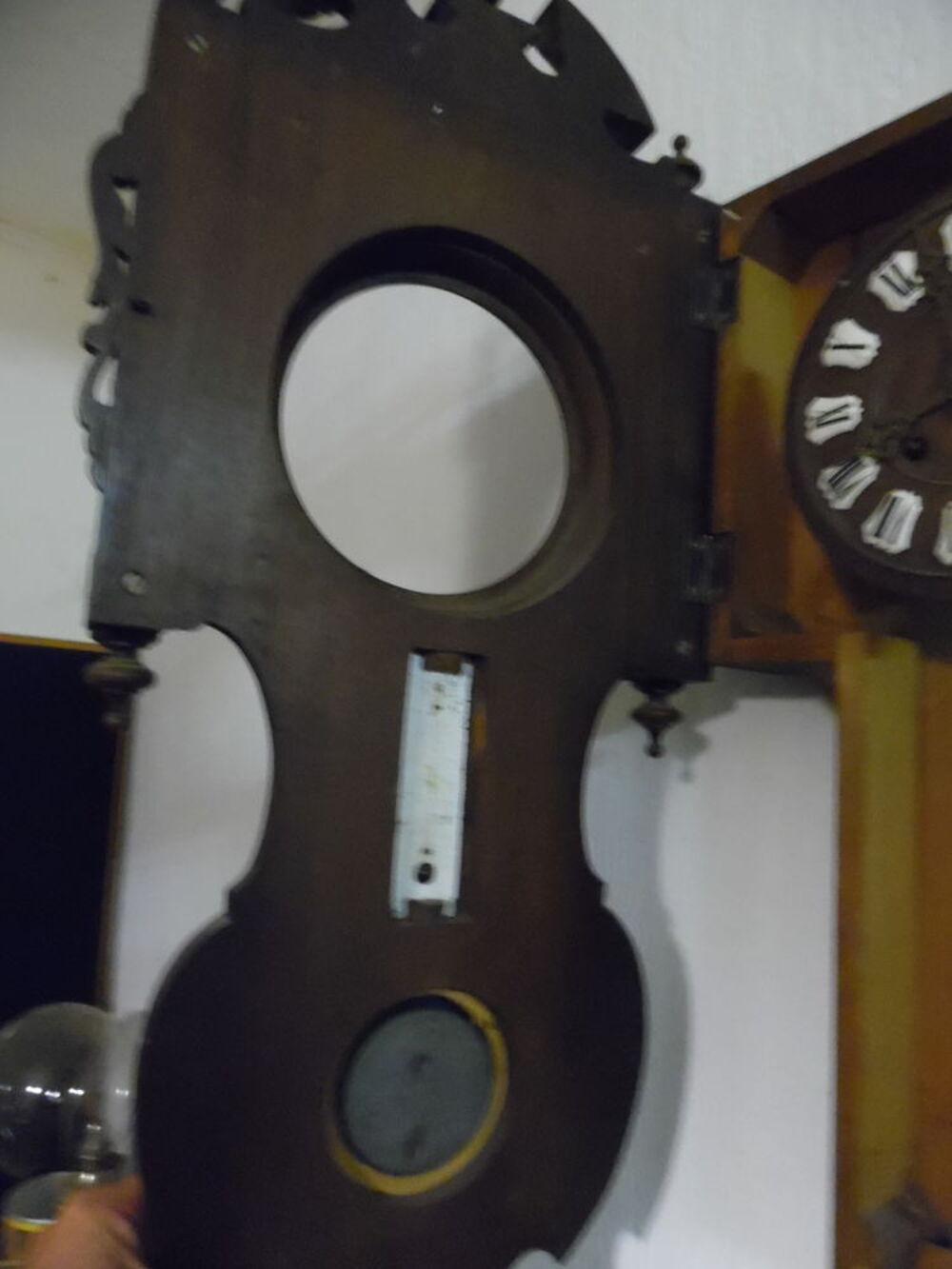horloge pendule henri 2 barom&egrave;tre thermom&egrave;tre 19em avec clef 