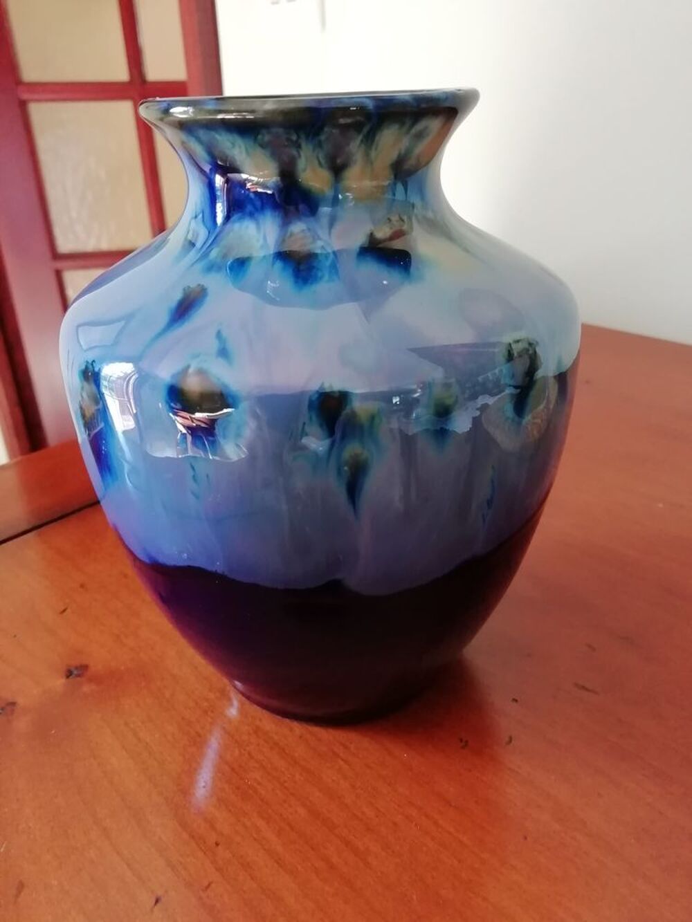 Vase bleu Vallauris Dcoration