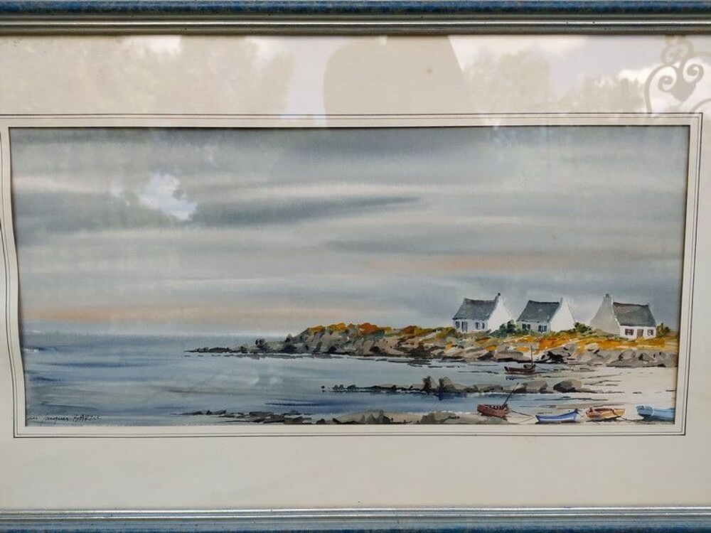 Tableau Aquarelle Jean Jacques Barzic Morbihan Concarneau Décoration