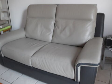 Canapé cuir gris bicolore 200 Toulon (83)