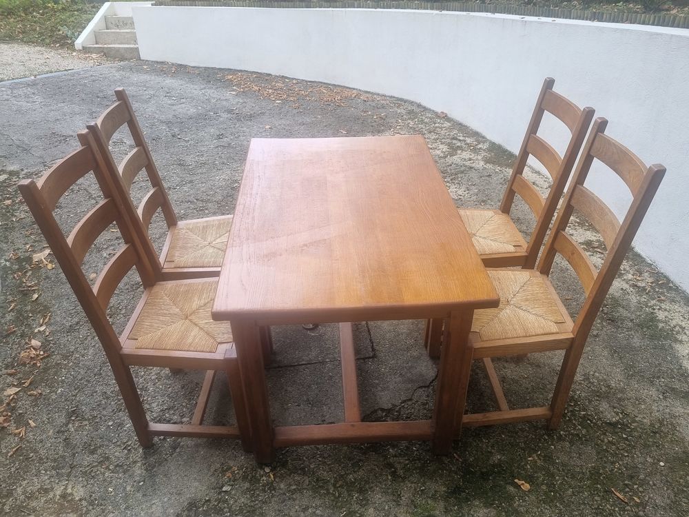 1 Table 120x80 et 4 chaises en ch&ecirc;ne Meubles