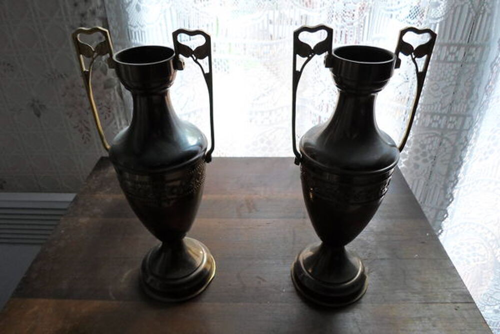 lot de 2 amphores en cuivre Décoration