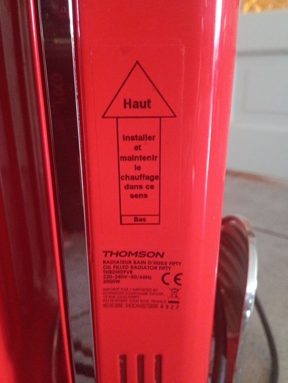 Chauffage bain d'huile Electroménager