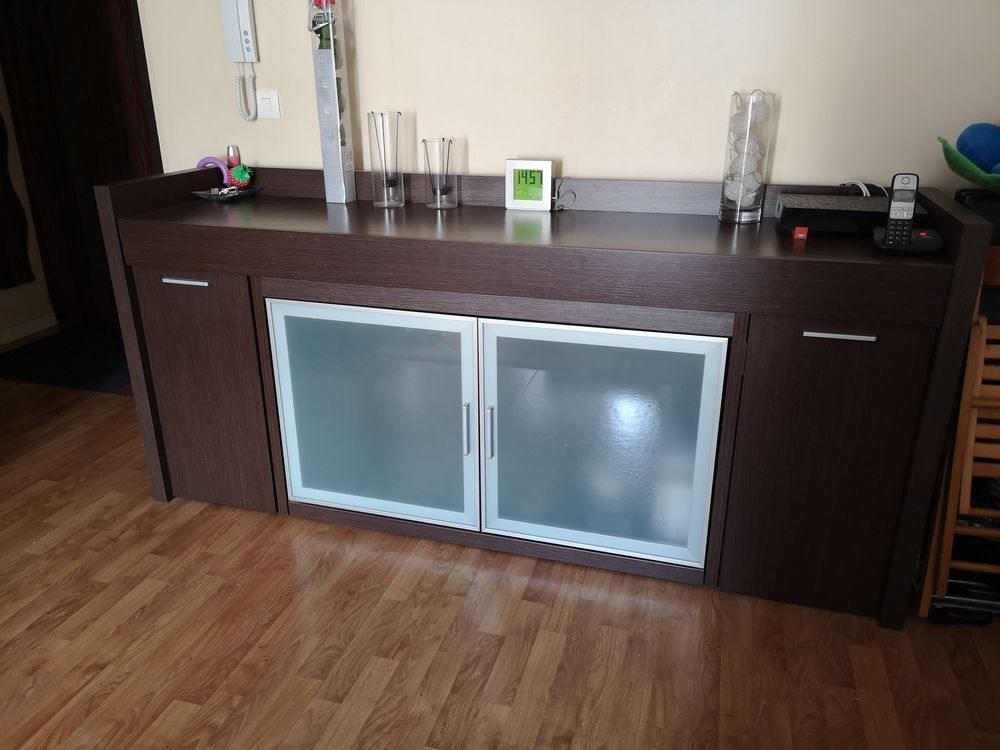 Buffet avec table escamotable couleur weng&eacute; Meubles