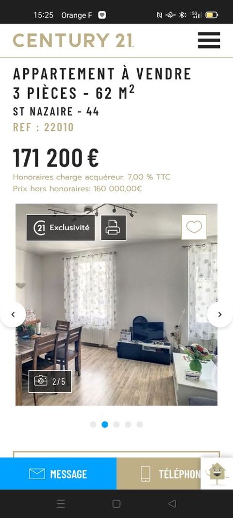  Appartement  louer 3 pices 60 m Saint-nazaire