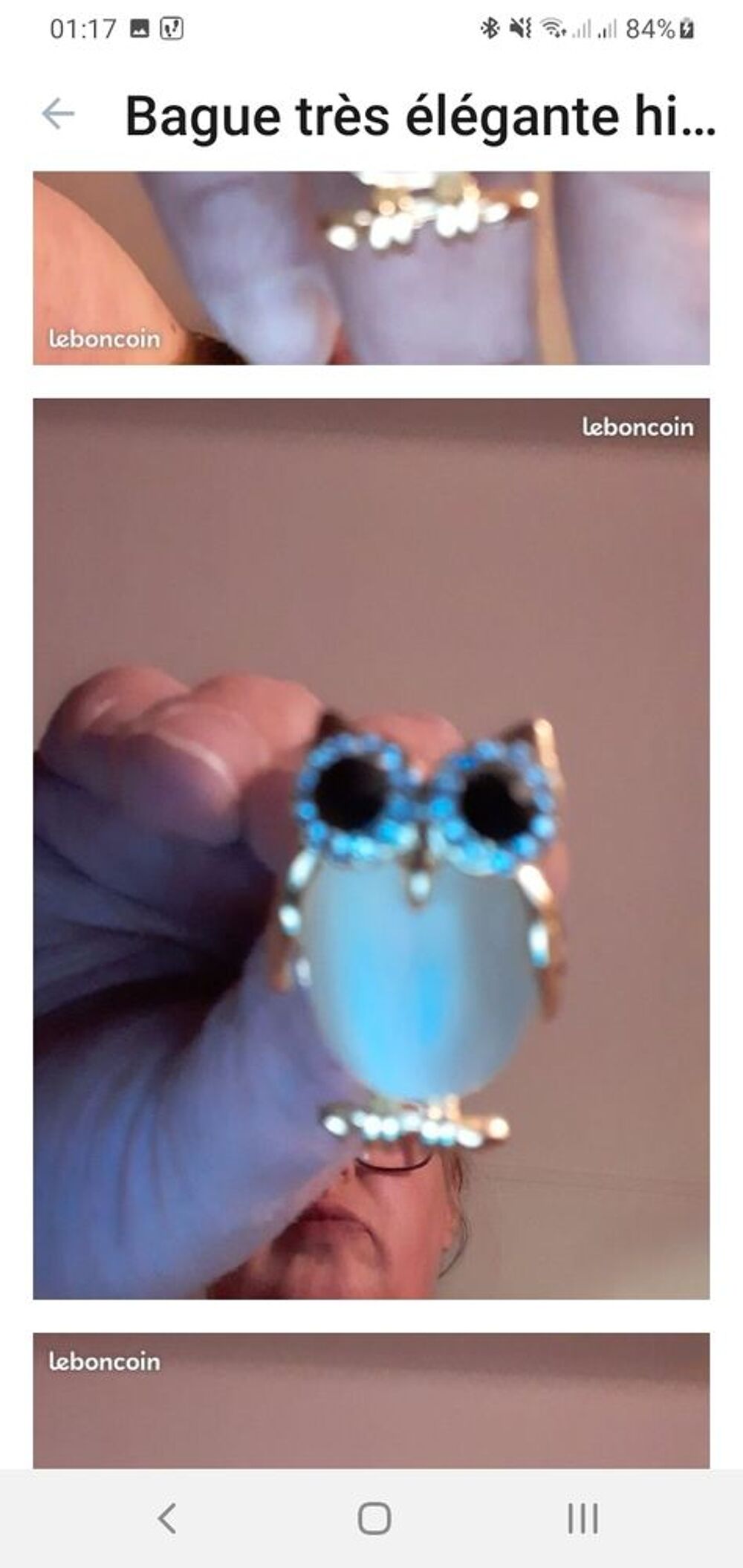 bague hiboux 60 &eacute;tat neuf Bijoux et montres