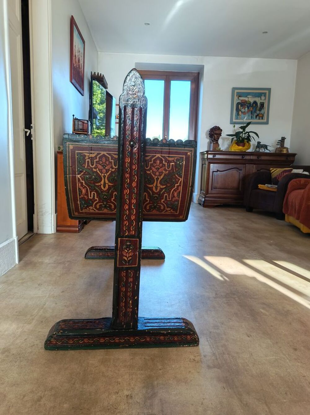 Berceau ancien en bois d&eacute;cor&eacute; artisanat marocain Meubles