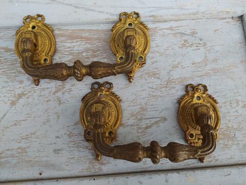 Anciennes Poign�es Meuble Piano Bronze Sign� Muller 59 Loches (37)