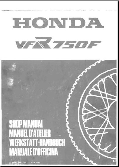 Manuel d'atelier Honda 750 VFF RC 24 10 Auch (32)