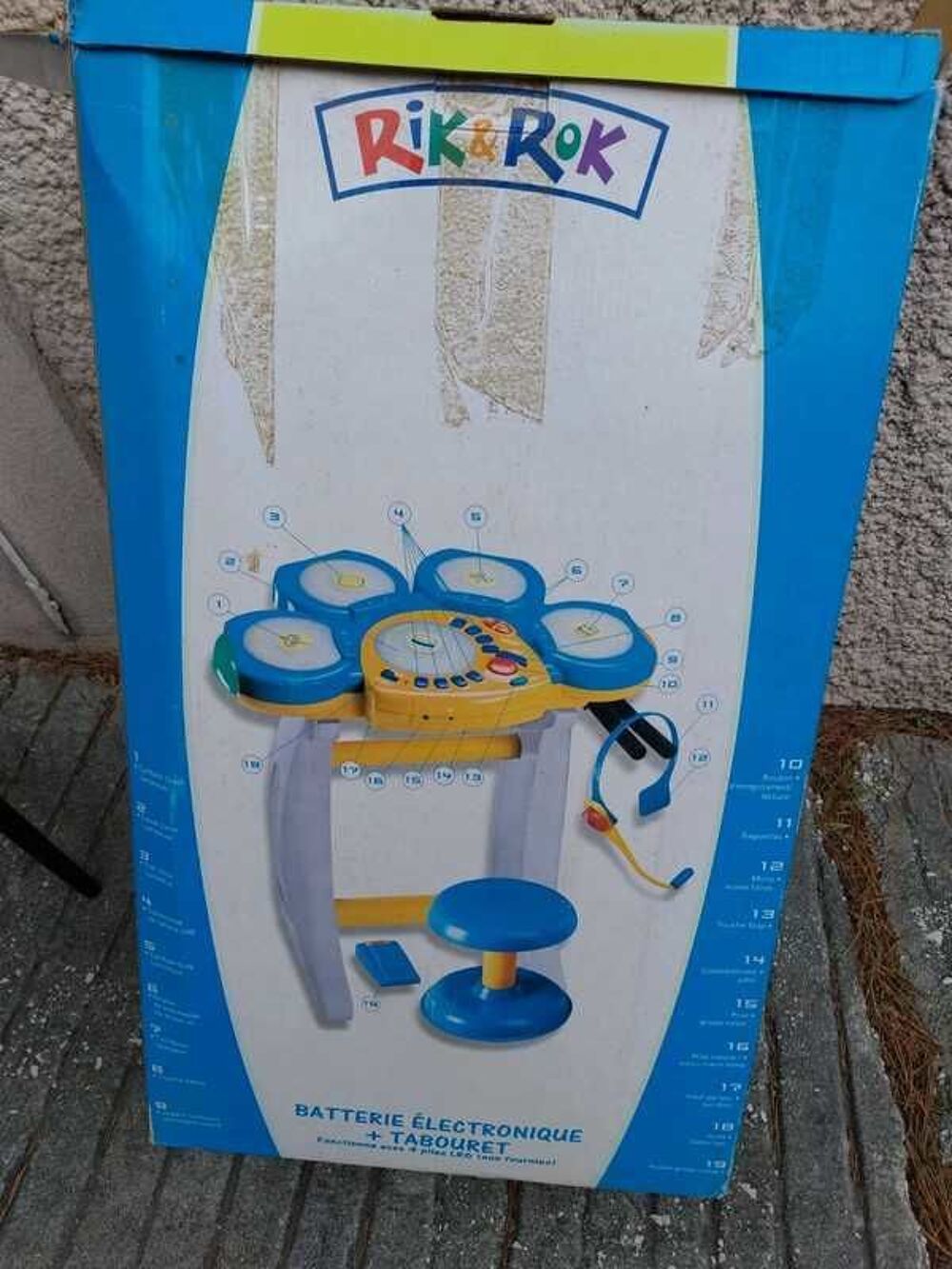 Batterie &eacute;lectronique vintage Rik &amp; Rok + tabouret ann&eacute;e 2000 Jeux / jouets