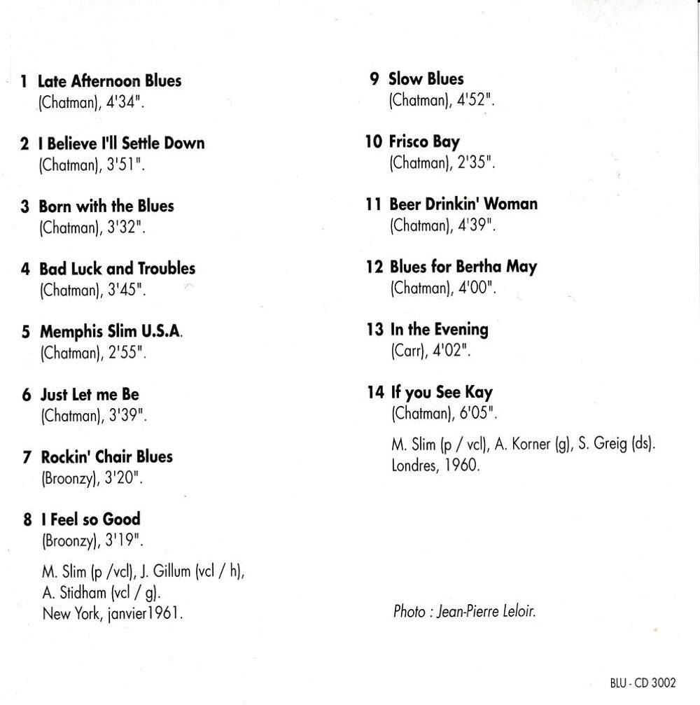 CD Memphis Slim Beer Drinkin' Woman - Les G&eacute;nies Du Blues CD et vinyles