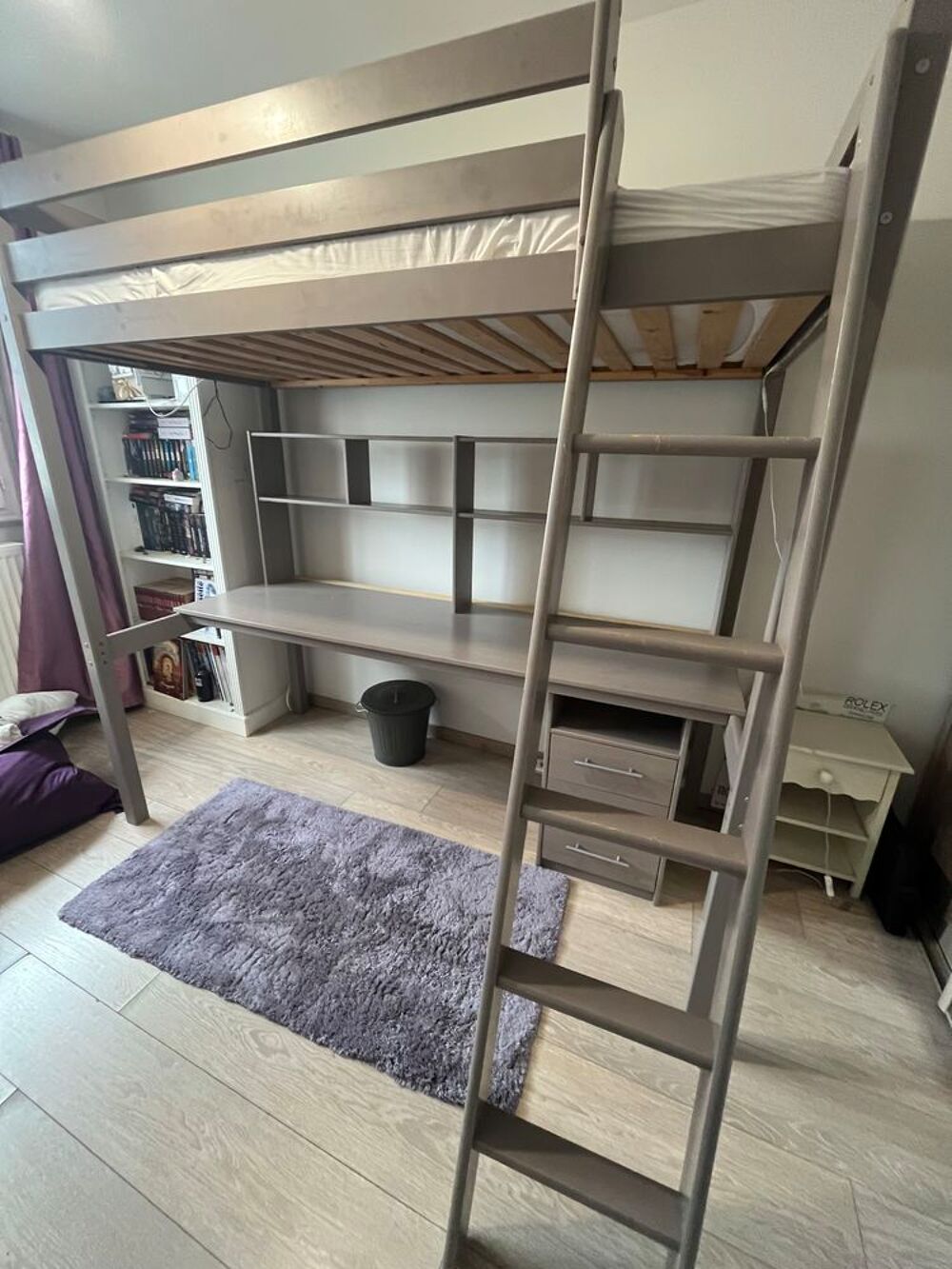 Lit mezzanine avec bureau et rangement Meubles