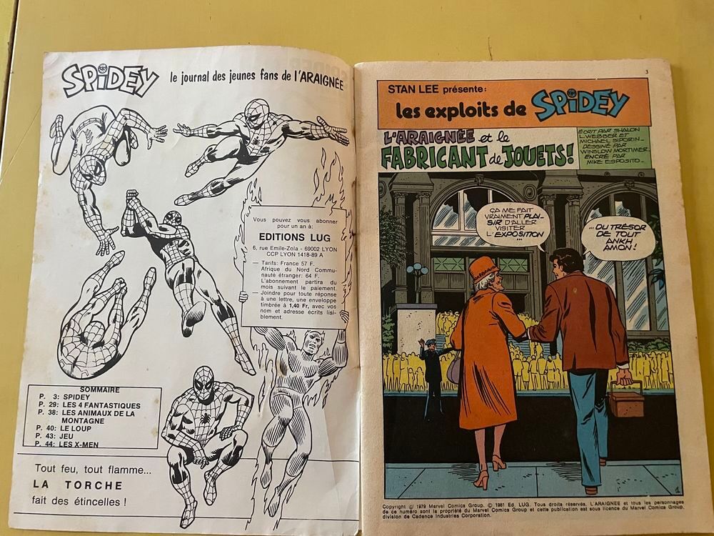 BD SPIDEY N&deg;20 de 09-1981 SPIDER-MAN Les Fantastiques Marvel Livres et BD