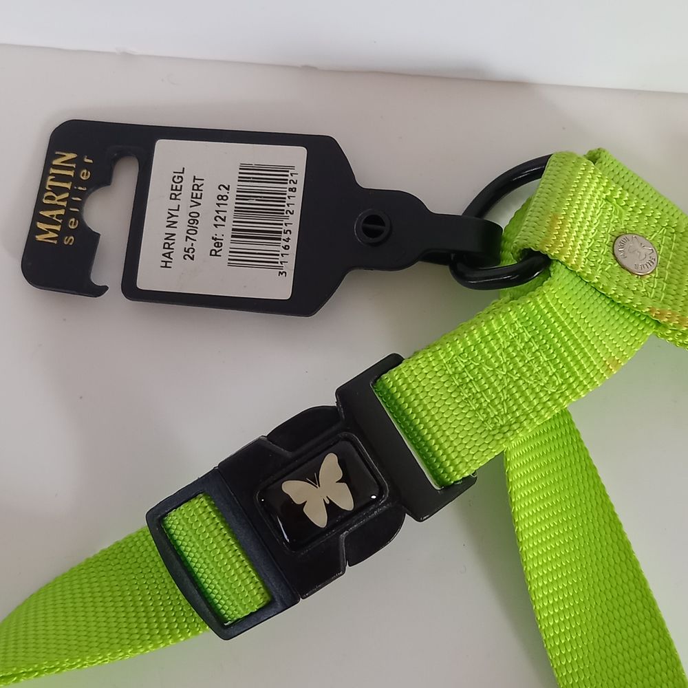 Harnais chien r&eacute;glable, grande taille vert ou turquoise pour Sports