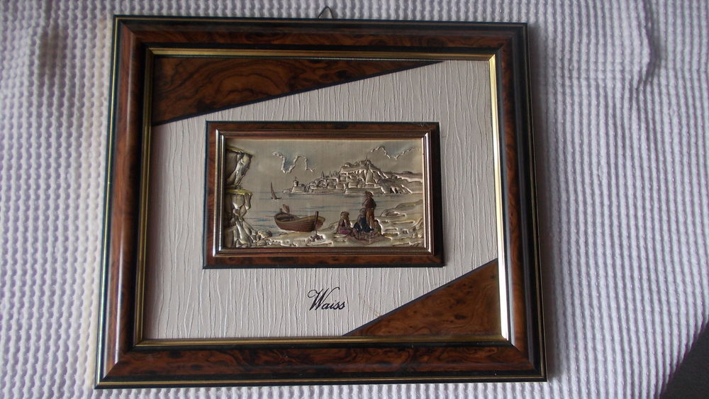 2 tableaux bas relief argent Dcoration