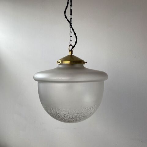 ANCIENNE LAMPE SUSPENSION DEMI-SPHERE XL ART-DECO VINTAGE Montreuil (93)