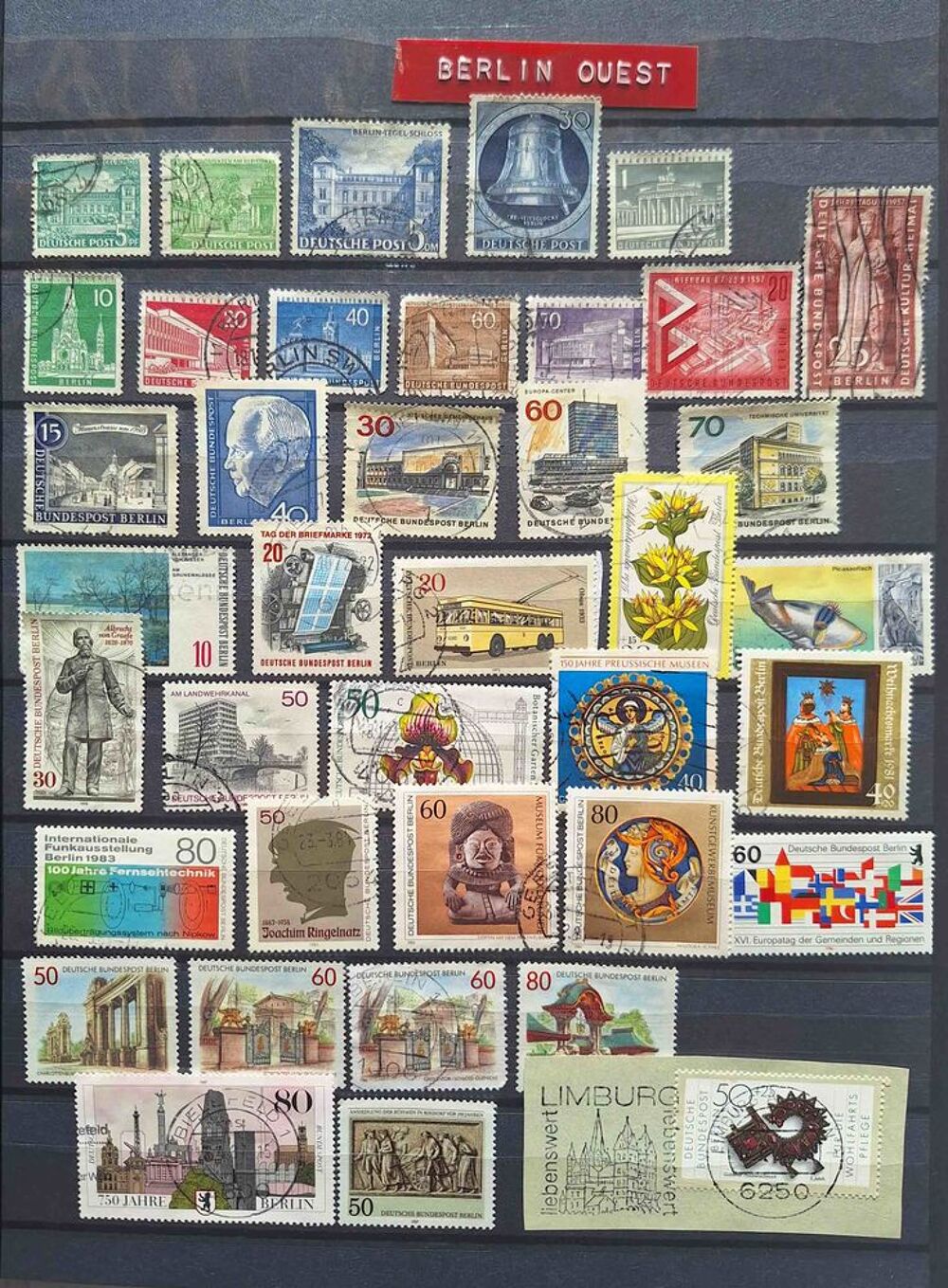 S&eacute;rie de timbres de collection d'Allemagne bis 
