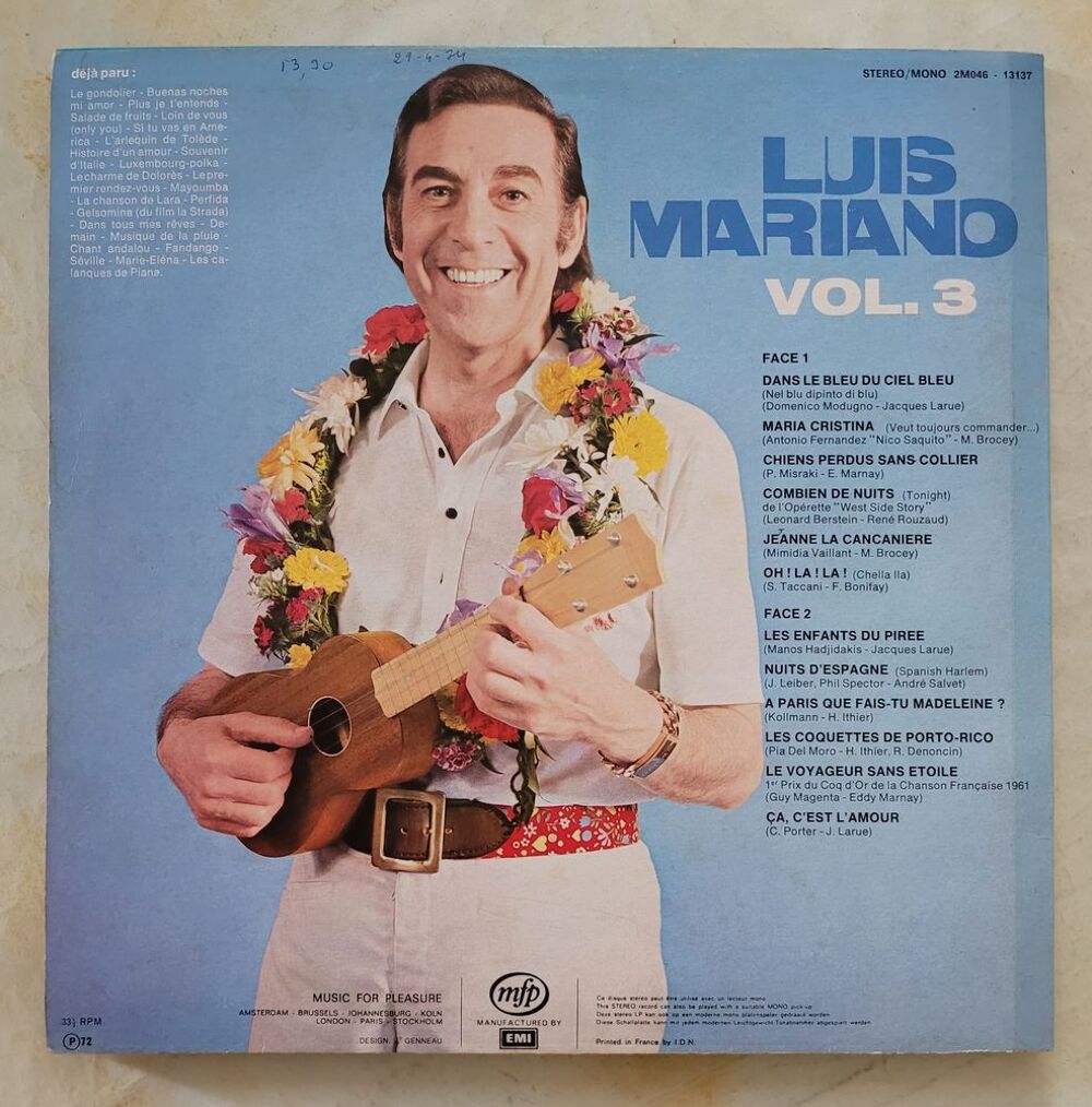 Disques VINYL - LUIS MARIANO CD et vinyles