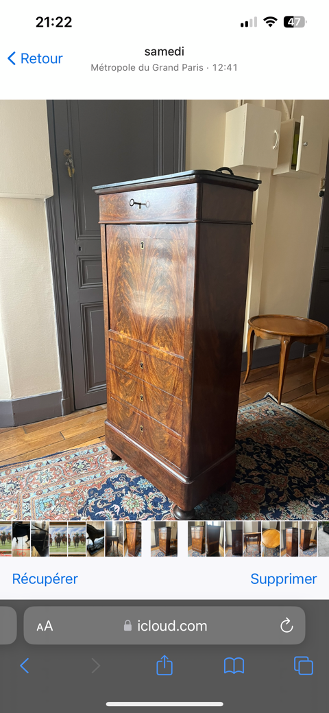 Petit Secrtaire Louis Philippe acajou 19eme 0 Neuilly-sur-Seine (92)