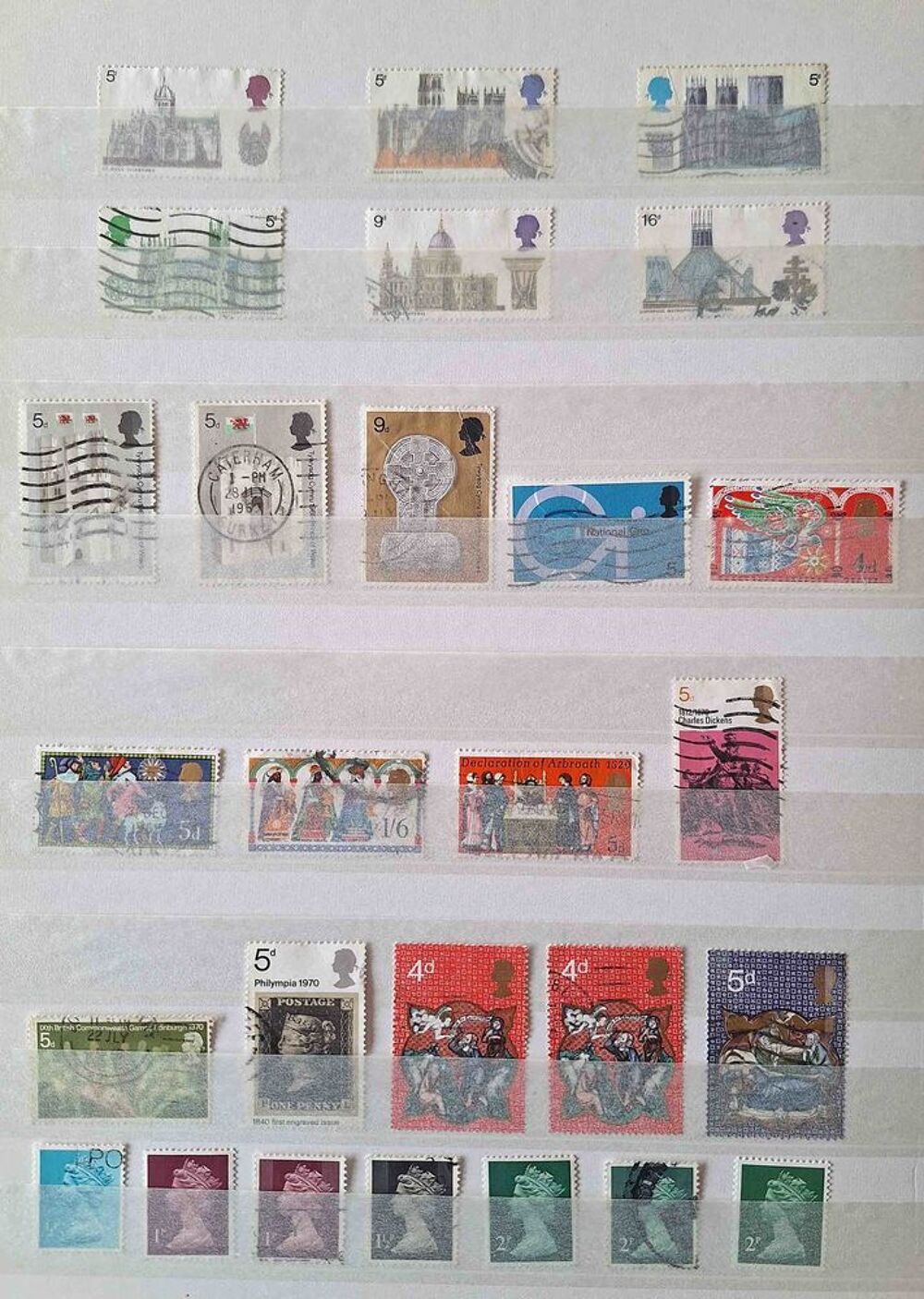 S&eacute;rie de timbres de collection de Grande Bretagne 