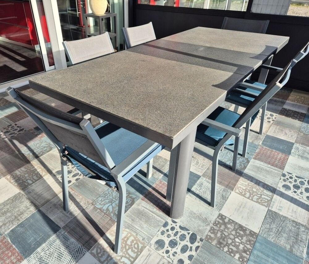 TABLE DE JARDIN EXTENSIBLE AVEC 6 CHAISES 6 COUSSINS Meubles