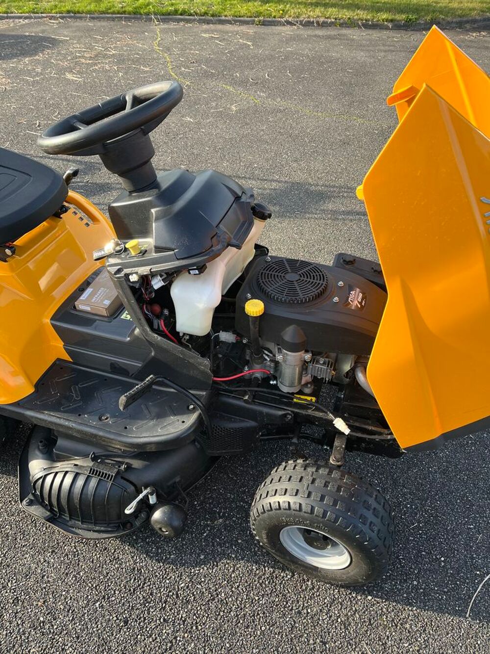 Tondeuse autoport&eacute;e, " tracteur" . Jardin