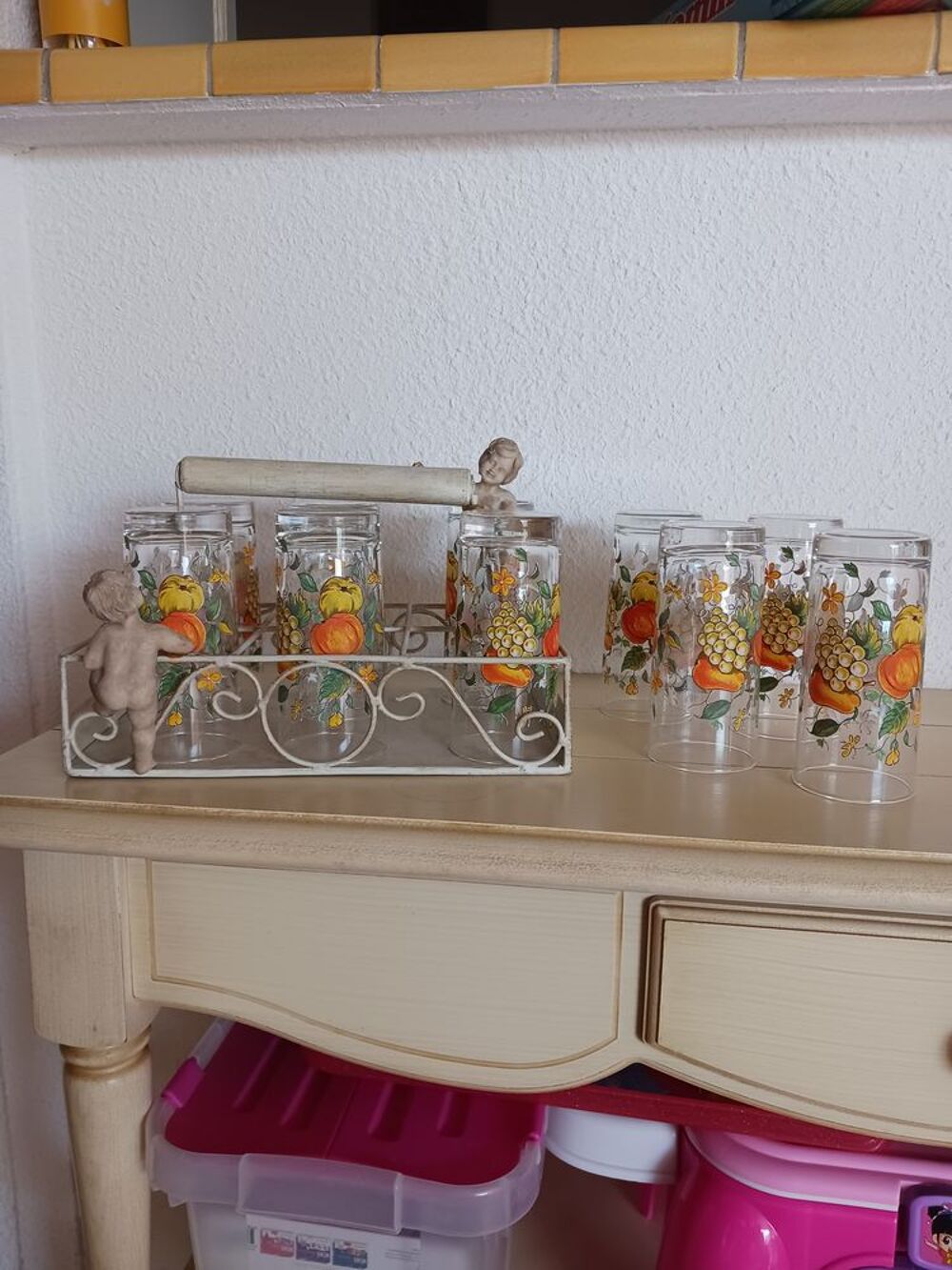 Ensemble de verres avec son panier Electroménager