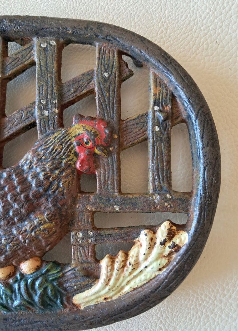 dessous de plat rectangulaire &agrave; bords arrondi en fonte Décoration