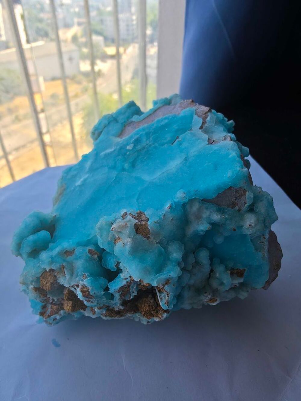 Grand Min&eacute;ral H&eacute;mimorphite Bleue Naturelle Congo-14,5 cm 