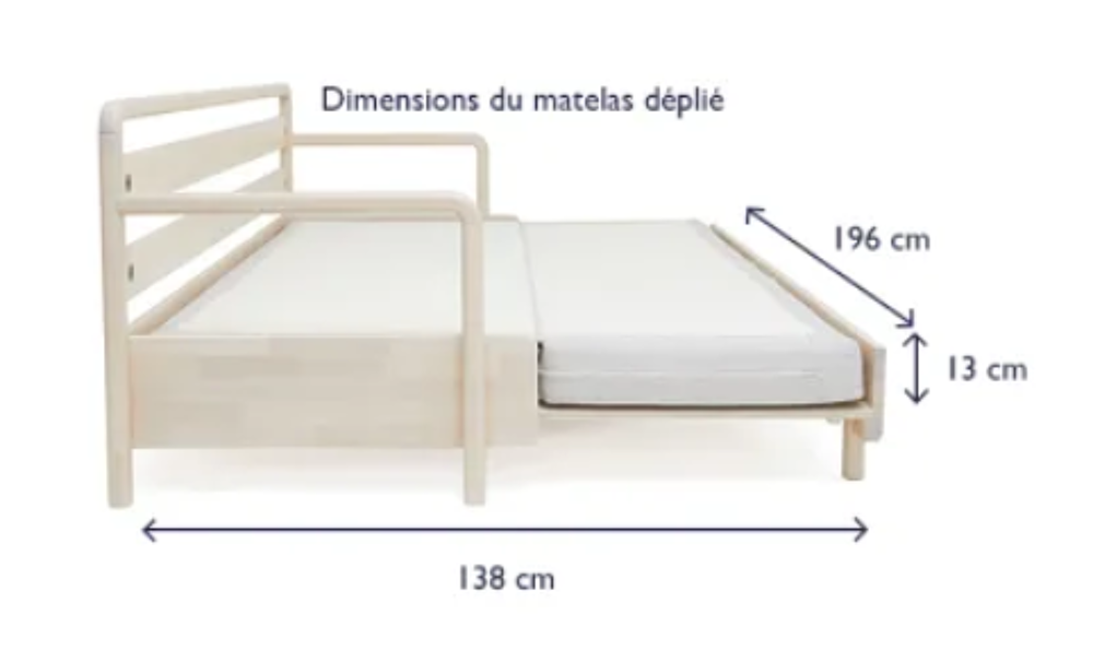 canap&eacute; lit marque Tediber couleur terracota
Meubles
