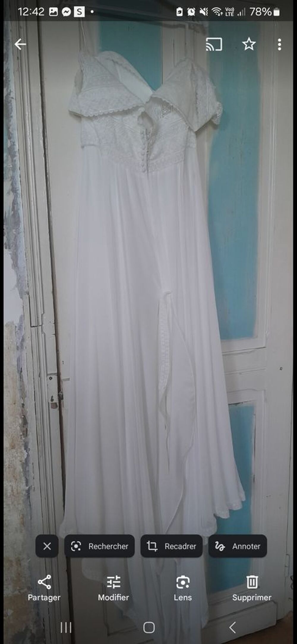 Robe de mariee style champ&ecirc;tre blanche brod&eacute;e Vêtements
