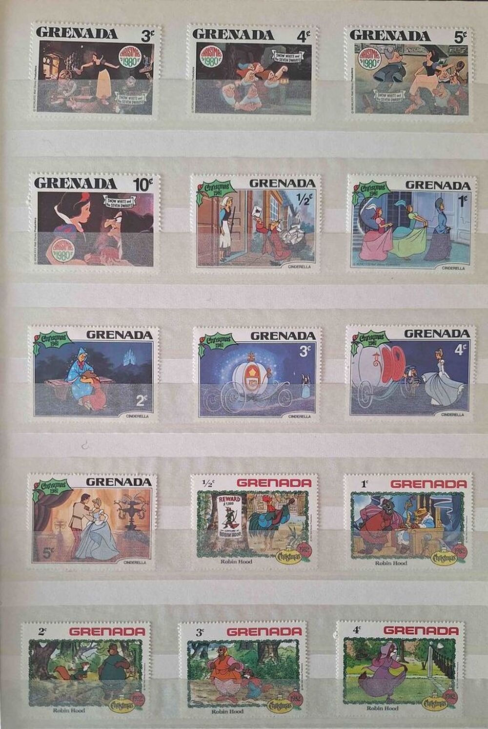 S&eacute;rie de timbres de collection de Grenade 
