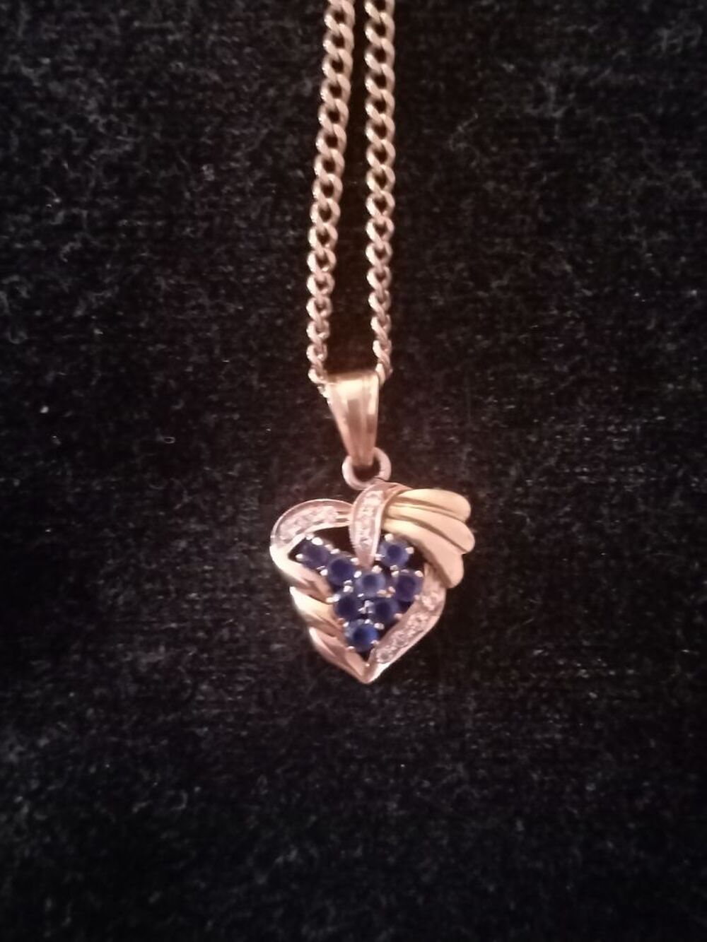 Pendentif Saphir et diamant+Collier Bijoux et montres