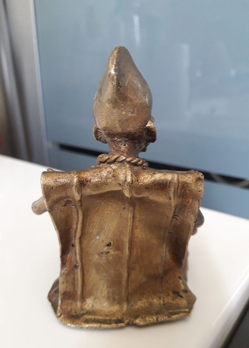 Vintage statuette Africaine en bronze : musicien Décoration