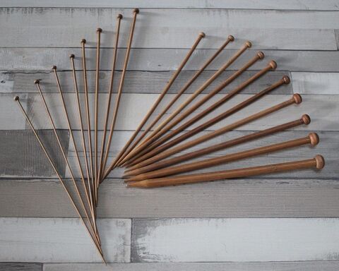 Aiguilles  tricoter bambou 25cm N2.0 a 10.0 3 Ste (34)