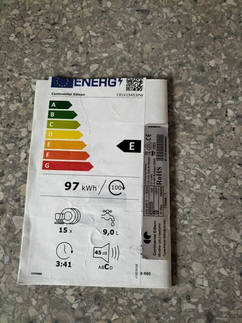 Lave vaisselle Continental Edison 80 Les Herbiers (85)