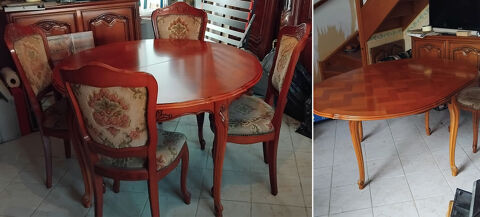 Table ronde en merisier style Louis XV 90 Haudainville (55)