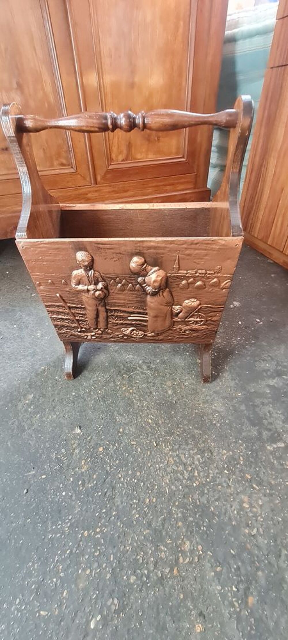 porte parapluie en bois vintage Décoration