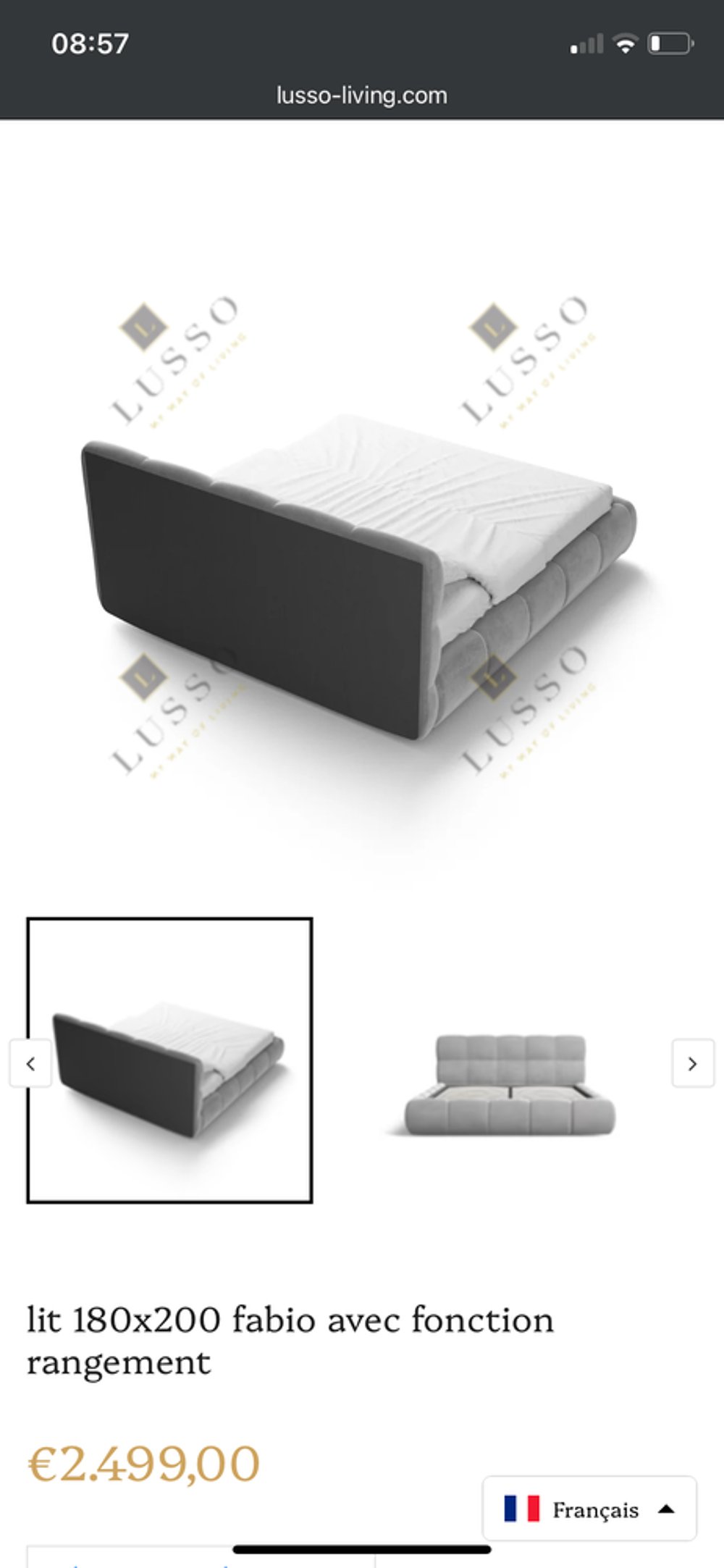 Lit Lusso living &amp; matelas bultex 180cm Meubles