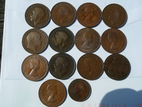 Lot de 14 pi�ces Grande Bretagne Penny 18 Bordeaux (33)