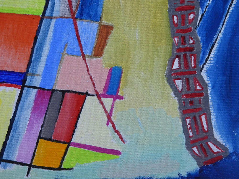 Tableau acrylique sur toile - L'oiseau m&eacute;canique Décoration