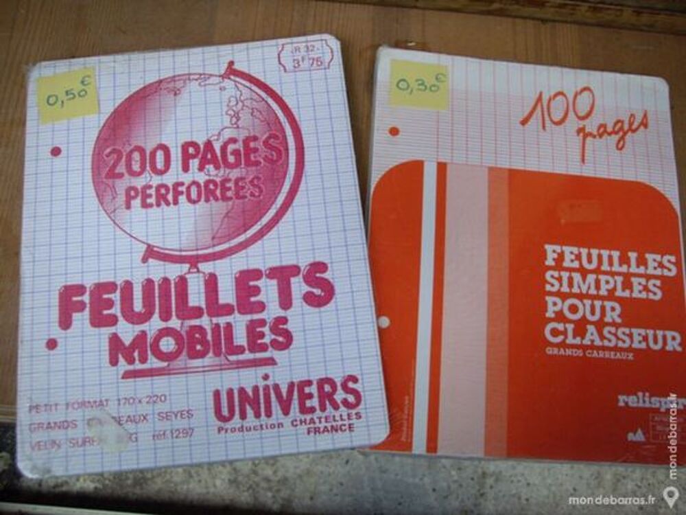 Divers lots de Feuilles scolaires - Neufs Puériculture