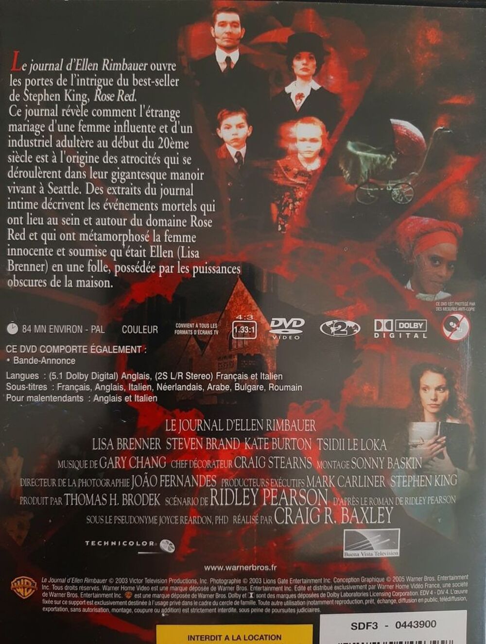 Le journal d'Ellen Rimbauer dvd DVD et blu-ray