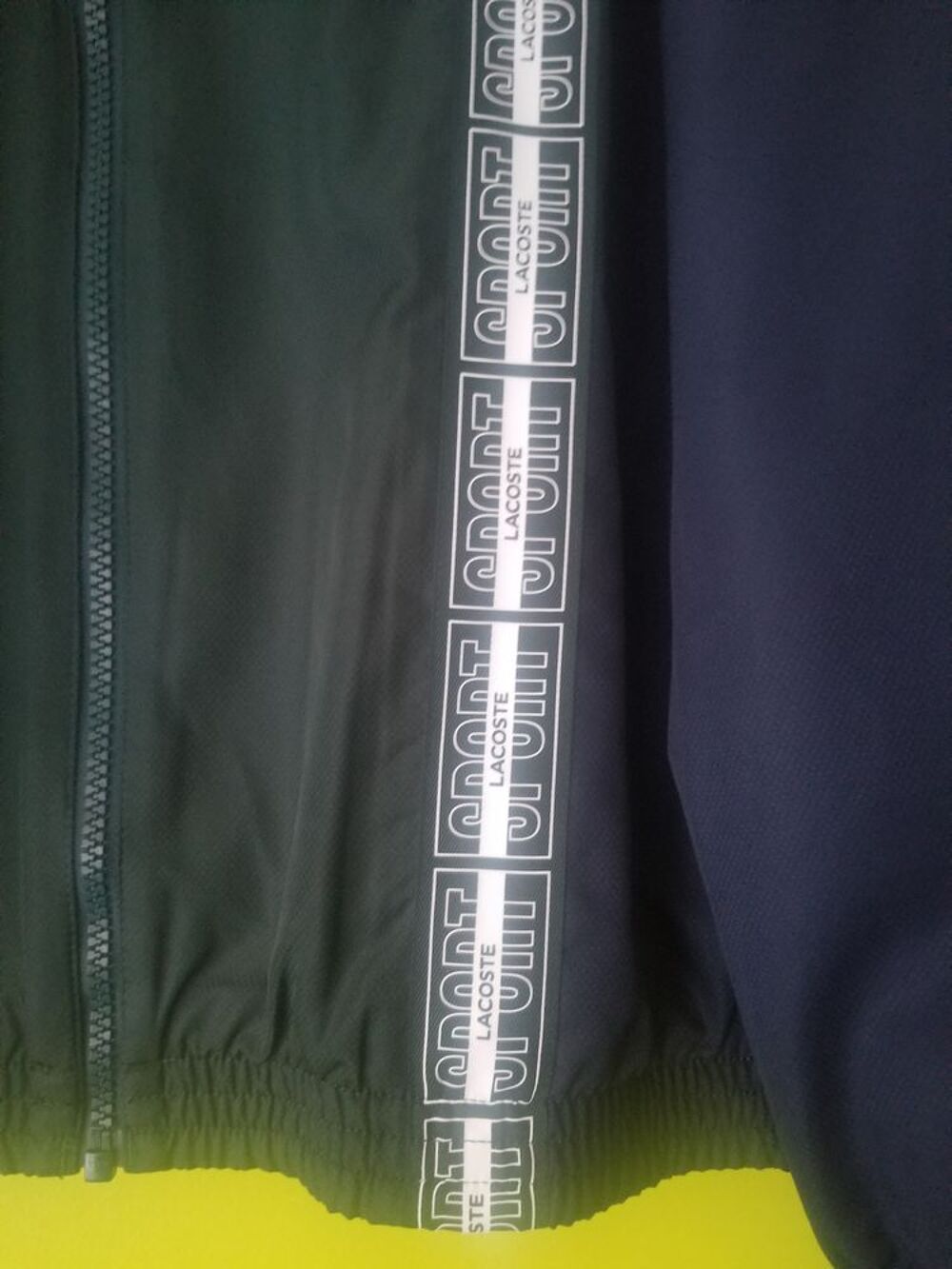 Veste &agrave; capuche homme Lacoste vert/Marine V�tements